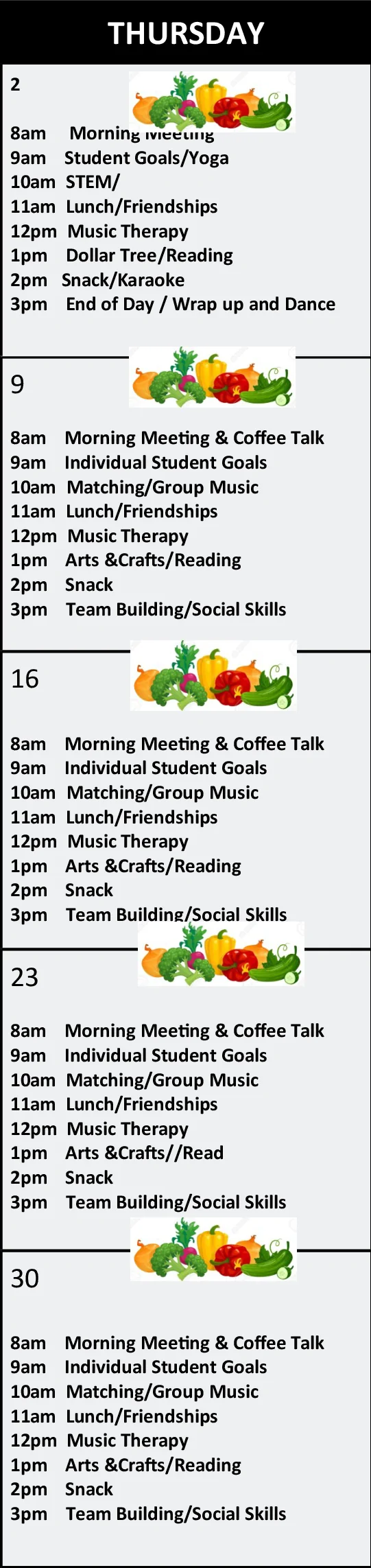 Phoenix Thursday Calendar October 2025