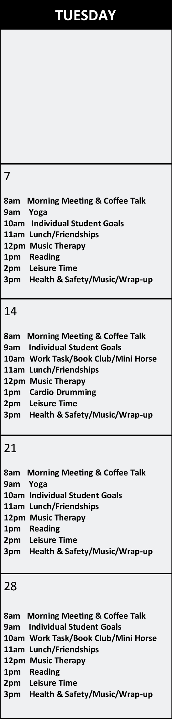 Phoenix Tuesday Calendar October 2025