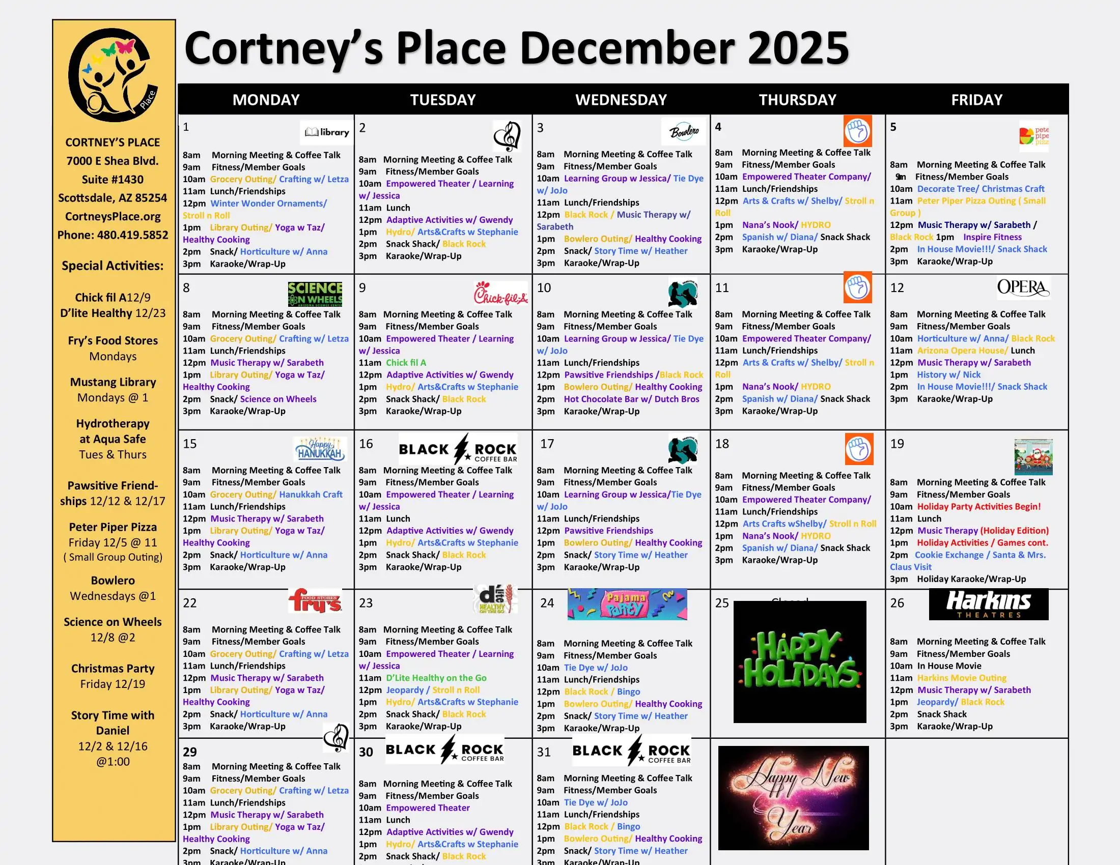 December 2025 Scottsdale Calendar
