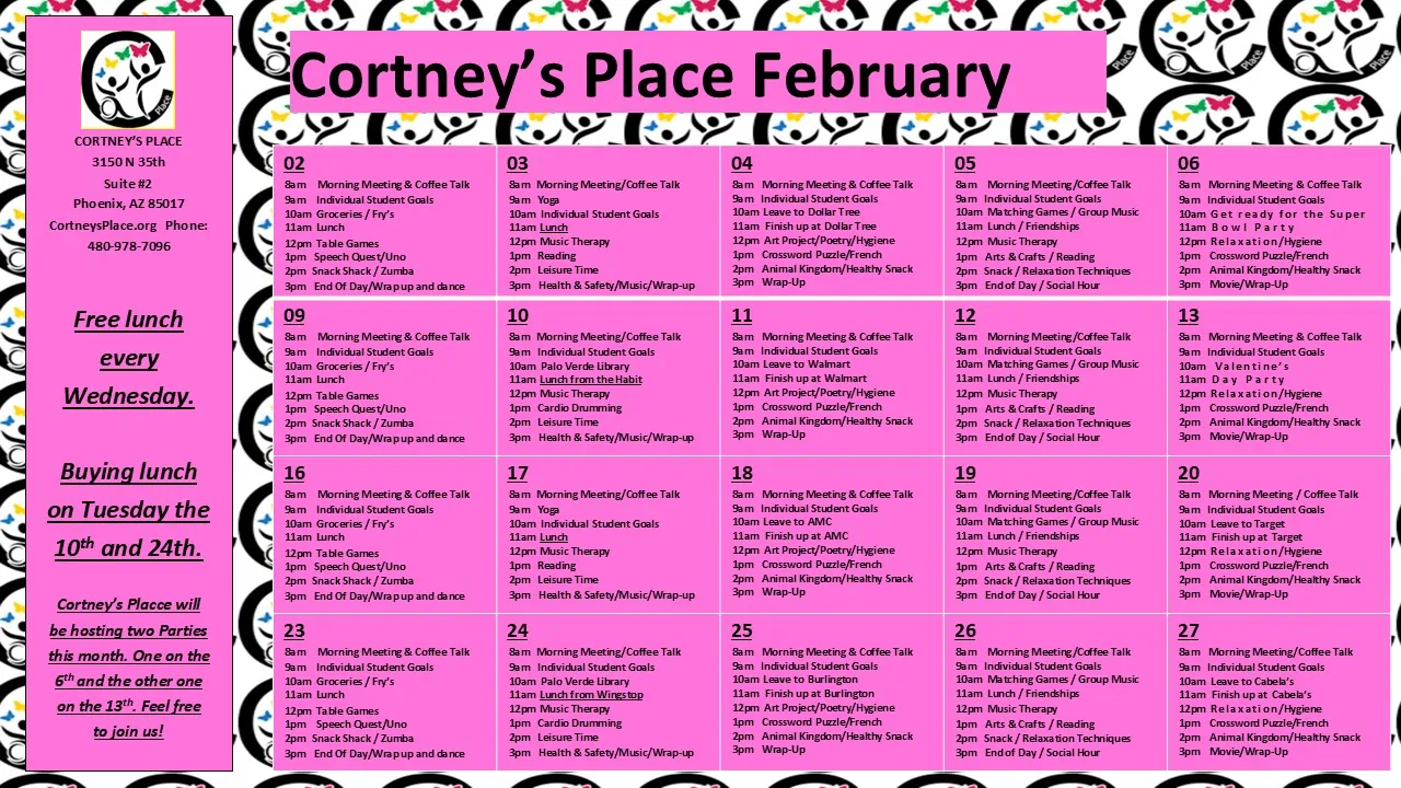 Calendar for February 2026