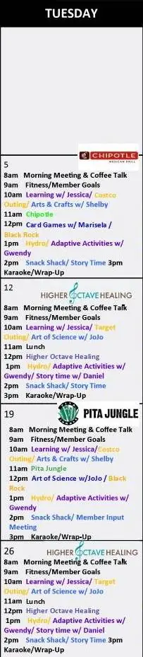 Tuesday May 2026 calendar Scottsdale